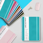 Turquoise Lined Spiral Journal Notebook with 160 Pages, 8×5.7in, A5 Spiral Notebook, Journaling Notebooks for Work, School, Women, Men, College Ruled Spiral Notebook, Hardcover Leather Journals