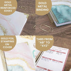 bloom daily planners Hardcover Contacts Address Password Book - Alphabetical Organizer with Tabs - 6” x 8.25" - Daydream Believer
