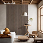 Olanglab Wood Slat Wall Panels, Wooden Acoustic Wall Panels, 94.5"x12.6" Each 3D Wall Panels for Interior Wall Decor, 4 Pack in Total 94.5"x50.4" (Dark Walnut)