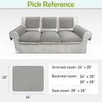 Couch Arm Covers, Sofa Arm Covers, Waterproof Armrest Covers for Sofa, Armchair, Loveseat, Non-Slip Recliner Arm Covers, Sofa Headrest Covers, Arm Chair Covers Set of 2 (Gray, 24"×20")