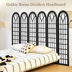 Asnefeli 6 Panel Japanese Room Divider, Shoji Style Partition Divider, Fully Assembled Wooden Privacy Screen for Home Office Bedroom Apartment Decoration, Black