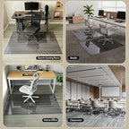 Koonmi Tempered Glass Chair Mat for Hardwood Floors & Carpets, 30" x 55“ Grey Heavy Duty Office Floor Protector, Scratch & Dust Concealing, Noise-Free for Home Office Desk