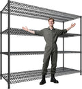 DurayLoly 2500 LBS Shelf Storage Shelves 68.1" W Wire Shelving Unit, Garage Shelving Heavy Duty, Adjustable Metal Shelving for Garage, Pantry, Kitchen, Basement, Business 68.1" W x 20.9" D x 70.9" H