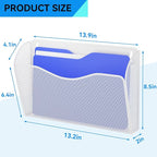 GDINDINFAN 3 Single Pocket Wall File Holder, Mesh Hanging File Folder Paper Organizer, Vertical Wall Mounted Mail Basket, Storage Organization Magazine Rack for Office, Home and School, White