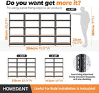 HOMEDANT 28" W 5 Tier Heavy Duty Garage Shelving Adjustable Metal Rack Storage Shelves Standing Shelf Unit Organizers Pantry Closet Black 1Pack