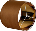 GO&SO Large Lampshades Replacement,Burnt Orange Velvet Drum Lamp Shades Set of 2-16" Top x 16" Bottom x 12" High(Spider)- Modern Fabric Lampshade for Table Lamp,Floor Lamps -Assembly Require