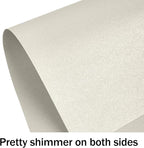 100 Sheets Silver Shimmer Cardstock 8.5 x 11 Metallic Paper, Goefun 80lb Card Stock Printer Paper for Invitations, Crafts, DIY Cards，Graduations