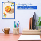 2 PCS Blue Plastic Clipboard with Pen Holder,Nursing Clipboard Standard Letter A4 Size,Thickened Clip Boards 8.5x11,Hanging Clipboards for Women Kids Students School Office Home