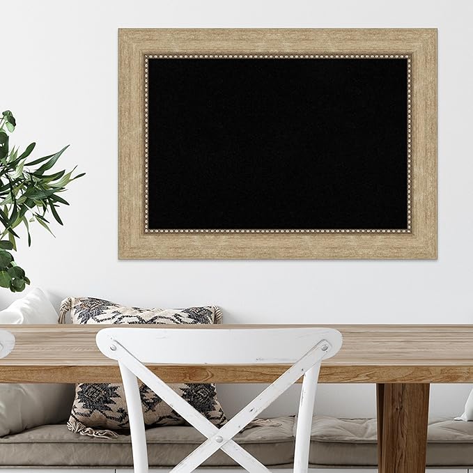 Amanti Art Black Cork Board for Wall, 21x29 Vision Board with Gold Frame, Medium Corkboard Office Decor for Home Organization, Casual Corkboard Pinboard to Display Items for Home Organization in