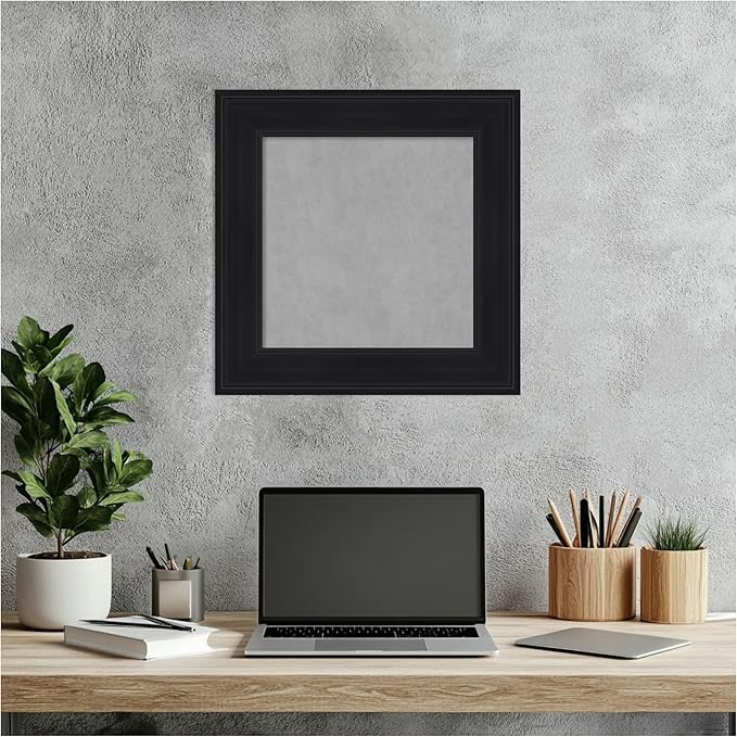 Amanti Art Black Framed Magnetic Board 17x17 X-Small Vision Board for use with Magnets, 100% Metal Sheet to Display Items as Office Decor or for Home Organization in mudroom, Kitchen or Kids Room