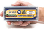 June Gold 18 Pieces, 5.6 mm 4B Lead Refills, 120 mm Length, Extreme Bold Thickness, Break Resistant Lead/Graphite