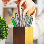 DISCOUNT PROMOS Custom Stylus Ballpoint Pens Set of 100, Personalized Bulk Pack - Black Ink, Great for Office, School, Business, Tradeshows, Events - Green