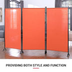 Proman Products - Galaxy Section Divider, Water Repellent Fabric Room Divider with Black Powder Coated Metal Frame for Indoors or Outdoors (Orange)