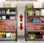 ZEUKMXOO Garage Racks for Storage，5-Tier Adjustable Garage Shelving Storage Shelves,2400LBS Capacity Heavy Duty Shelving for Carport Warehouse Basement,72" H x40 W x20 D