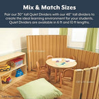 Angeles, Quiet Divider with Sound Sponge 48" x 6' Wall in Natural Tan, Free-Standing Classroom Partition for Enhanced Classroom Productivity and Noise Reduction