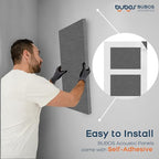 BUBOS 4 PCS Fabric Acoustic Panels,23.6''x11.8''x2'' Sound Proof Panels for Walls,Self-adhesive Soundproof Wall Panels for Echo Absorption for Home Studio Office,Standard CavityPro Dark Grey