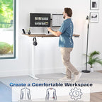 VIVO Electric 60 x 24 in Standing Desk, Memory Height Adjustment, 1B Series, Holds 220 lbs, One-Piece Reclaimed Wood Top, White Frame, DESK-KIT-1W6P
