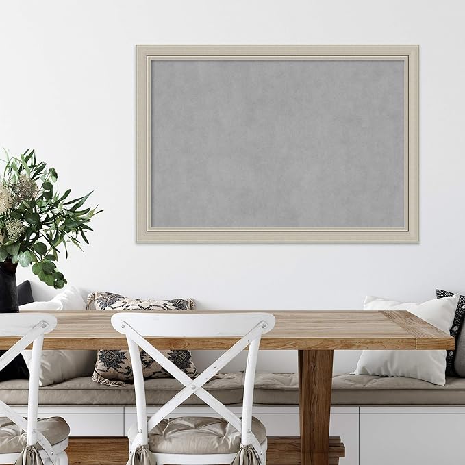Amanti Art Silver Framed Magnetic Board 28x40 Large Vision Board for use with Magnets, 100% Metal Sheet to Display Items as Office Decor or for Home Organization in mudroom, Kitchen or Kids Room