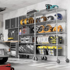 M MZG 5-Shelf Storage Shelves,Wire Shelving Heavy Duty Metal Storage Shelving Unit Adjustable Garage Shelving Rack Pantry Kitchen (Chrome, 5 Tier,17.7" D x 47.2" W x 76.7" H)
