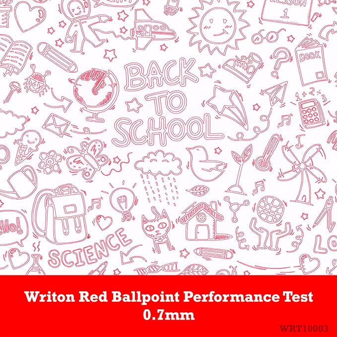 Writon Retractable Red Ballpoint Pens - 24-Pack Writing Pens - Comfortable Grip - 0.7mm Fine Point for Smooth Writing - Fast-Drying Ink Pen - Ball Point Pens - Modern School, Office Supplies