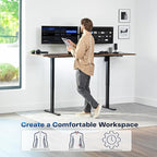 VIVO Large Electric 83 x 30 in Standing Desk, Memory Height Adjustment, 1B Series, Holds 220 lbs, Rustic Vintage Brown Top Black Frame, DESK-KIT-1B8N