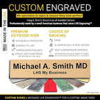 Engraved Name Plates for Door Sign Personalized Cashew Plastic Plaque with Black Letters - Made in USA 2x6 N6