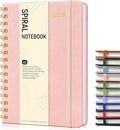 Dotted Spiral Journal Notebook, A5 Hardcover Spiral Journals for Women Men, 100 GSM Dot Grid Paper Notebooks, 150 Pages Spiral Bullet Dotted Notebook for Writing Note Taking 5.75" x 8.38", Blush Pink