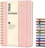 Dotted Spiral Journal Notebook, A5 Hardcover Spiral Journals for Women Men, 100 GSM Dot Grid Paper Notebooks, 150 Pages Spiral Bullet Dotted Notebook for Writing Note Taking 5.75" x 8.38", Blush Pink