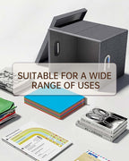 4 Pack File Storage Organizer, Document Organizer, Portable File Box with Lid, Fit for Letter/Legal File Folder Storage,Dark Gray-Box only