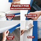 XFasten Blue Painters Tape 1.88 Inch x 60 Yards 3-Pack 1-Inch Core, UV Residue-Free Blue Masking Tape for Clean Lines, Indoor and Outdoor Multi-Surface Use - Sharp Paint Lines for Walls, Easy Removal