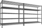 REIBII 45.8''W Steel Wire Shelving Unit, 5 Tier Adjustable Metal Storage Shelves for Kitchen Pantry Office Wire Rack Metal Shelving Unit for College Dorm School, 45.8" W x 71" H x 17.2" D 2PCS