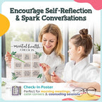 Mental Health Posters - 12 PCS (11"x14") - Coping Skills, Boundary Statements and Growth Mindset for Classroom, Therapy Office, Counseling Decor, Mental Health Gifts, School Counselor, Psych Supplies