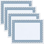 Fine Stationery Classic Elite Award Certificate Collection - Includes 25 Certificate Papers (White/Blue), 25 Heavy Linen Folders (Blue/Silver), 25 Silver Foil Seals, Laser & Inkjet Printer Compatible