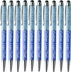 Yucold Customized Pens with Name/Logo - Touch Screen Stylus Ballpoint Pen, Perfect for Weddings, Business & Personalized Gifts (Lake blue,50)
