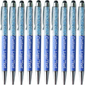 Yucold Customized Pens with Name/Logo - Touch Screen Stylus Ballpoint Pen, Perfect for Weddings, Business & Personalized Gifts (Lake blue,20)