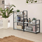 CAPHAUS 2 Tier Small Bookshelf, 24 Inch Width Free Standing Shelf, Bookcase Shelf Storage Organizer, Industrial Book Shelves for Home Office, Living Room, White Shelves & Metal Frame