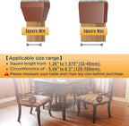 Square Chair Leg Protectors for Hardwood Floors, 16 Pcs Silicone Felt Furniture Leg Cover,(Brown 1 1/2").