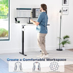 VIVO Electric 48 x 30 in Standing Desk, Memory Height Adjustment, 1B Series, Holds 220 lbs, One-Piece White Top, Black Frame, DESK-KIT-1B5W
