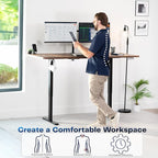 VIVO Electric 71 x 36 in Rustic Standing Desk, Memory Height Adjustment, 1B Series, Holds 220 lbs, Vintage Brown Top Black Frame, DESK-KIT-1B7N-36