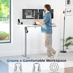 VIVO Electric 60 x 30 in Standing Desk, Memory Height Adjustment, 1B Series, Holds 220 lbs, White Top Gray Frame, DESK-KIT-1G6W-30
