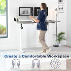 VIVO Electric 71 x 30 in Standing Desk, Memory Height Adjustment, 1B Series, Holds 220 lbs, Dark Gray Top White Frame, DESK-KIT-1W7G
