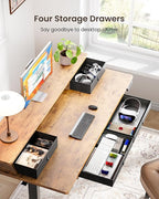 ErGear Electric Standing Desk with 4 Drawers, Height Adjustable Desk with Storage, C-Clamp Mount Compatible, Computer Home Office Table with Cable Management Tray