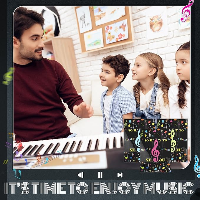 80 Sets Back to School Gifts for Students Funny Novelty Erasers Bulk Musical Note Erasers with Greeting Cards First of School Classroom Rewards from Teachers