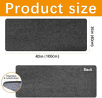 2 PCS Large Felt Desk mat, 40''x16'' with Non-Slip Full Desk Mouse Pad,Office Computer Desk for Keyboard Mat,Felt Desk Mat for Desk Pad Protector（100x40cm）