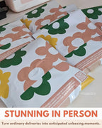 Poly Mailers 6 x 9 Inch - 100 pack Biodegradable Shipping Bags for Stationery and Small Accessories - Impack Self-Seal Waterproof Thick Mailing Envelope for Small Items - Daisy Multi