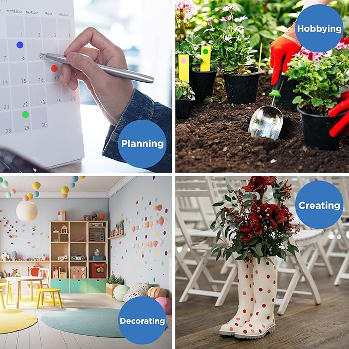 ChromaLabel 0.50 Inch Round Label Removable Color Code Dot Stickers, 1000 Labels per Dispenser Box, Purple