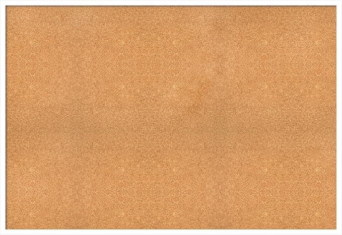 Amanti Art Natural Cork Board for Wall, 35x51 Vision Board with White Frame, Oversize Corkboard Office Decor for Home Organization, Modern Corkboard Pinboard to Display Items for Home Organization in