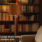 GO&SO Large Lampshades Replacement,Burnt Orange Velvet Drum Lamp Shades Set of 2-16" Top x 16" Bottom x 12" High(Spider)- Modern Fabric Lampshade for Table Lamp,Floor Lamps -Assembly Require