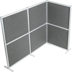 VIVO L-Shape Modular Corner Wall System, 3 Panels, Modern Professional Office Cubicle Dividers, Freestanding Privacy Screen, 66 inches High, Dark Gray, PP-MWS63D-L