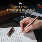 Wordsworth & Black Luxury Fountain Pen - Stunning Brushed Copper Pen, 18K Gilded Nib (Medium), Ink Converter, Best Pen Gift Set for Men & Women, Professional, Executive, Office, Nice Pens